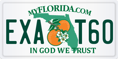 FL license plate EXAT60