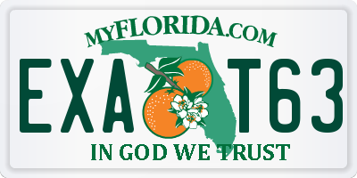 FL license plate EXAT63