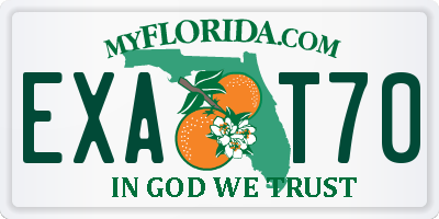 FL license plate EXAT70
