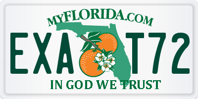 FL license plate EXAT72