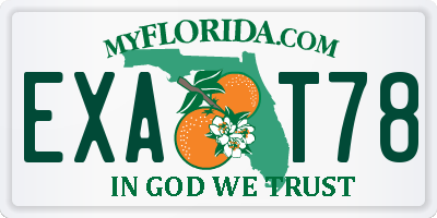 FL license plate EXAT78