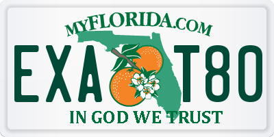 FL license plate EXAT80