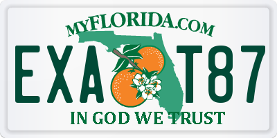 FL license plate EXAT87