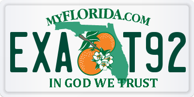 FL license plate EXAT92