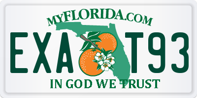 FL license plate EXAT93