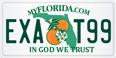 FL license plate EXAT99