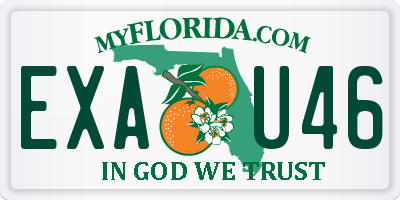 FL license plate EXAU46