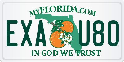 FL license plate EXAU80