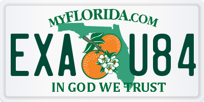 FL license plate EXAU84