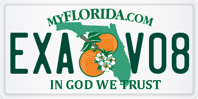 FL license plate EXAV08