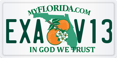 FL license plate EXAV13