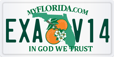 FL license plate EXAV14