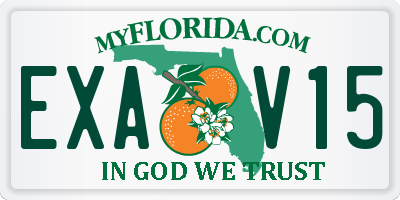FL license plate EXAV15