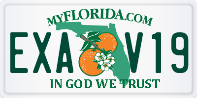FL license plate EXAV19
