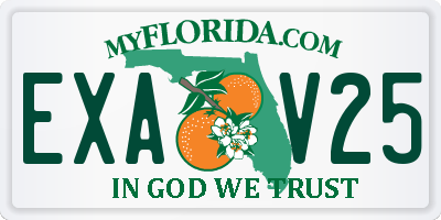 FL license plate EXAV25