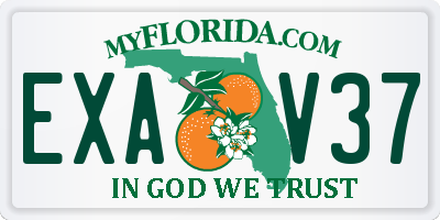 FL license plate EXAV37