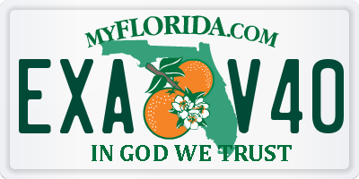 FL license plate EXAV40