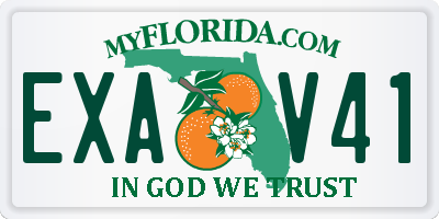 FL license plate EXAV41