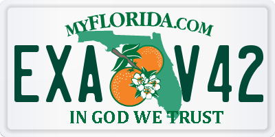 FL license plate EXAV42