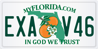 FL license plate EXAV46