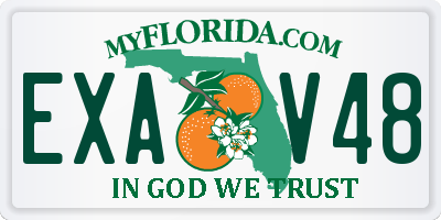 FL license plate EXAV48