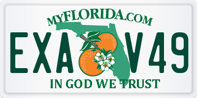 FL license plate EXAV49