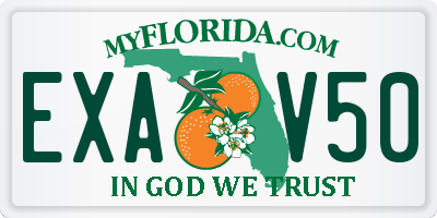 FL license plate EXAV50