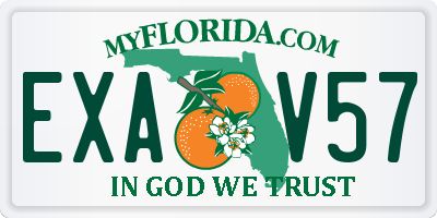 FL license plate EXAV57