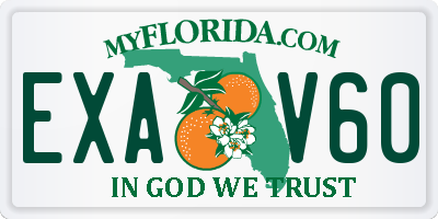 FL license plate EXAV60