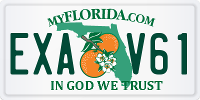FL license plate EXAV61