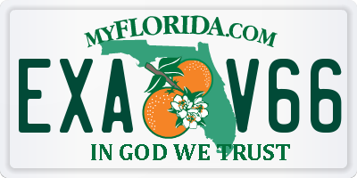 FL license plate EXAV66
