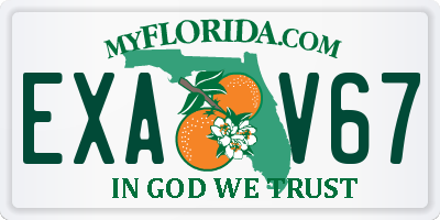 FL license plate EXAV67