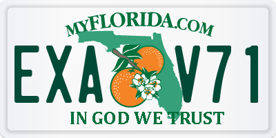 FL license plate EXAV71