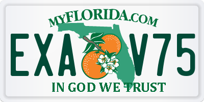 FL license plate EXAV75