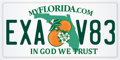 FL license plate EXAV83