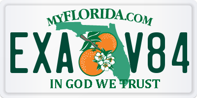FL license plate EXAV84