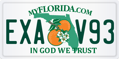 FL license plate EXAV93