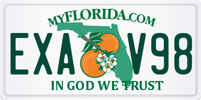 FL license plate EXAV98