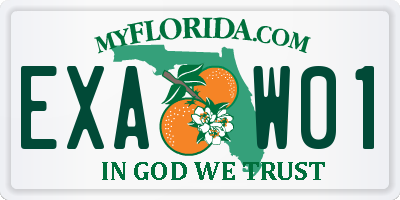 FL license plate EXAW01