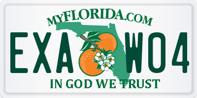 FL license plate EXAW04