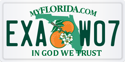 FL license plate EXAW07