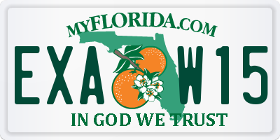 FL license plate EXAW15
