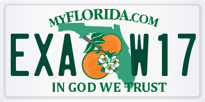 FL license plate EXAW17