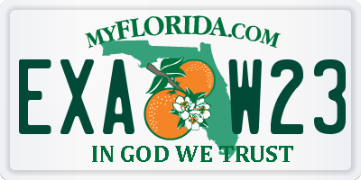 FL license plate EXAW23
