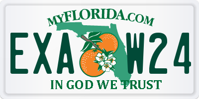 FL license plate EXAW24