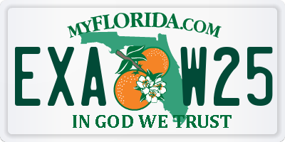 FL license plate EXAW25
