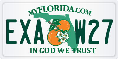 FL license plate EXAW27