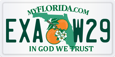 FL license plate EXAW29