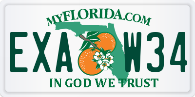 FL license plate EXAW34