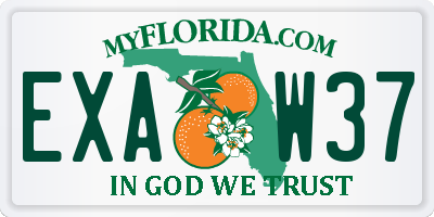 FL license plate EXAW37